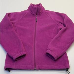 COLUMBIA Womens Small Purple Fuzzy Fleece Jacket